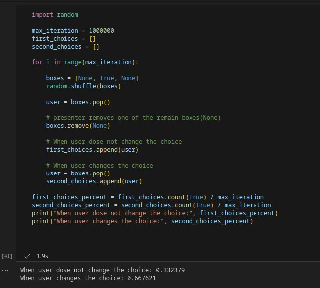The Monty Hall Problem Python code